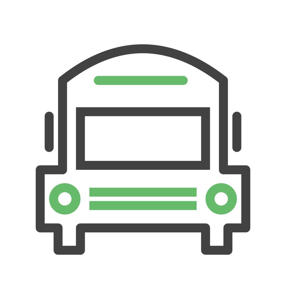 School bus Line Green and Black Icon vector