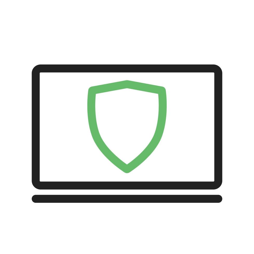 Protected System Line Green and Black Icon vector