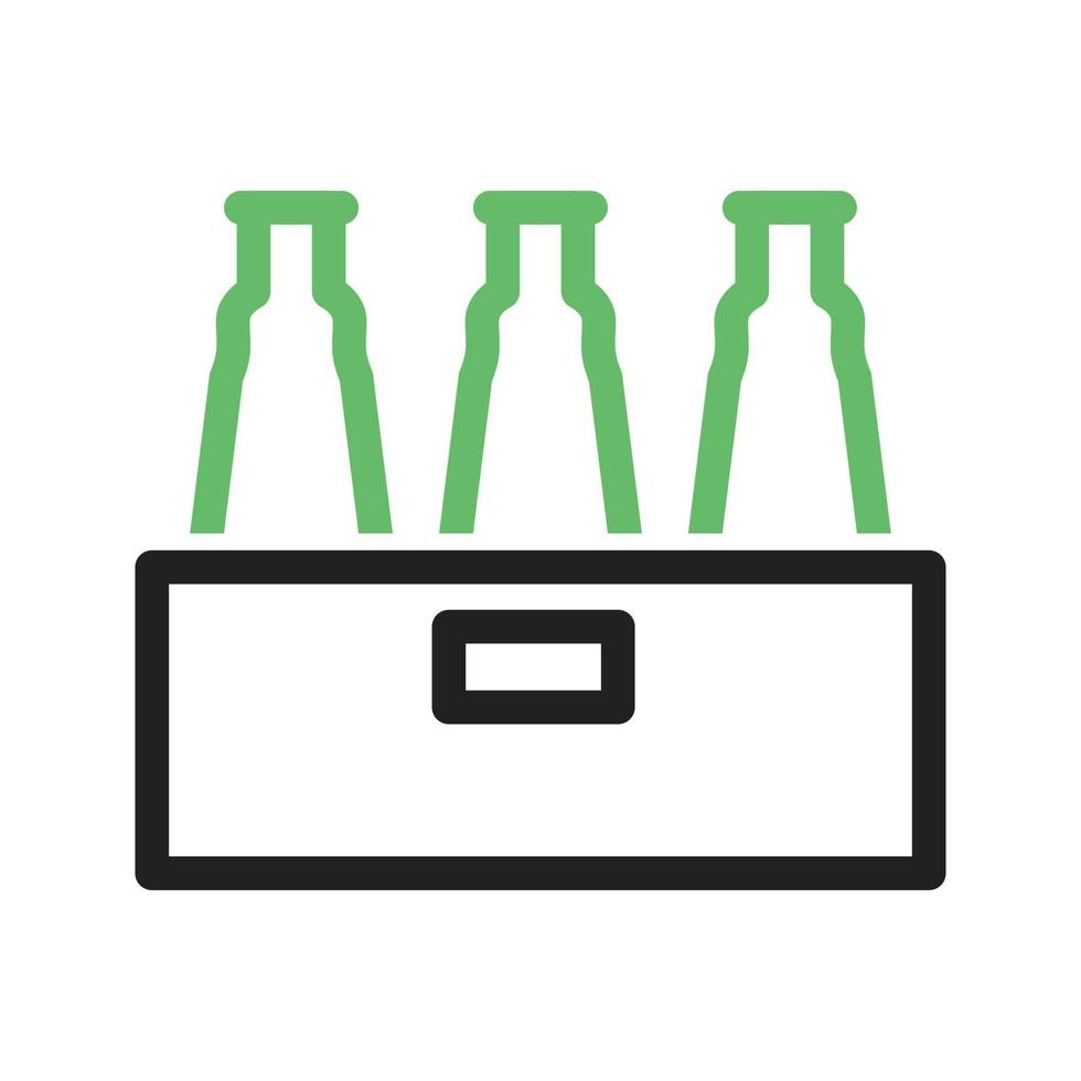 Pack of Beers Line Green and Black Icon vector