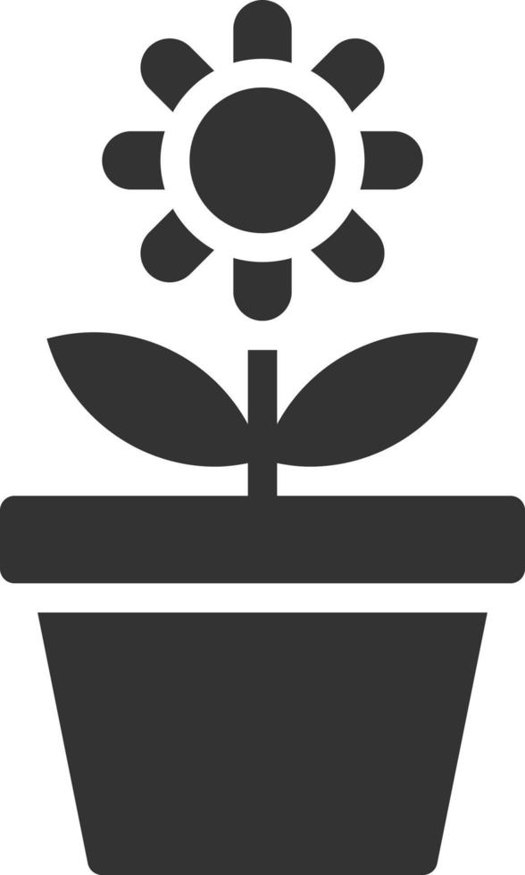 Flower Pot icon solid vector illustration