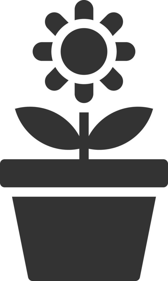 Flower Pot icon solid vector illustration