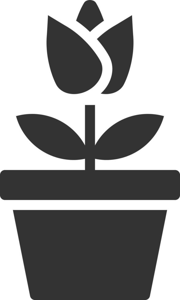 Flower Pot icon solid vector illustration