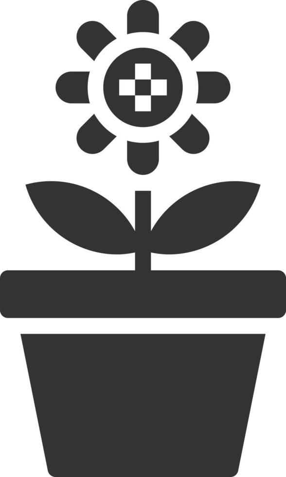 Flower Pot icon solid vector illustration