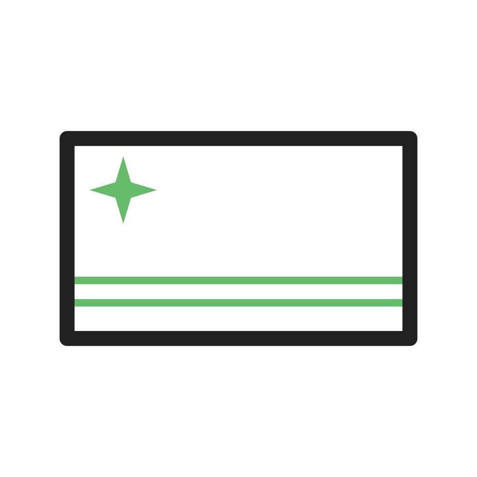 línea de aruba icono verde y negro vector