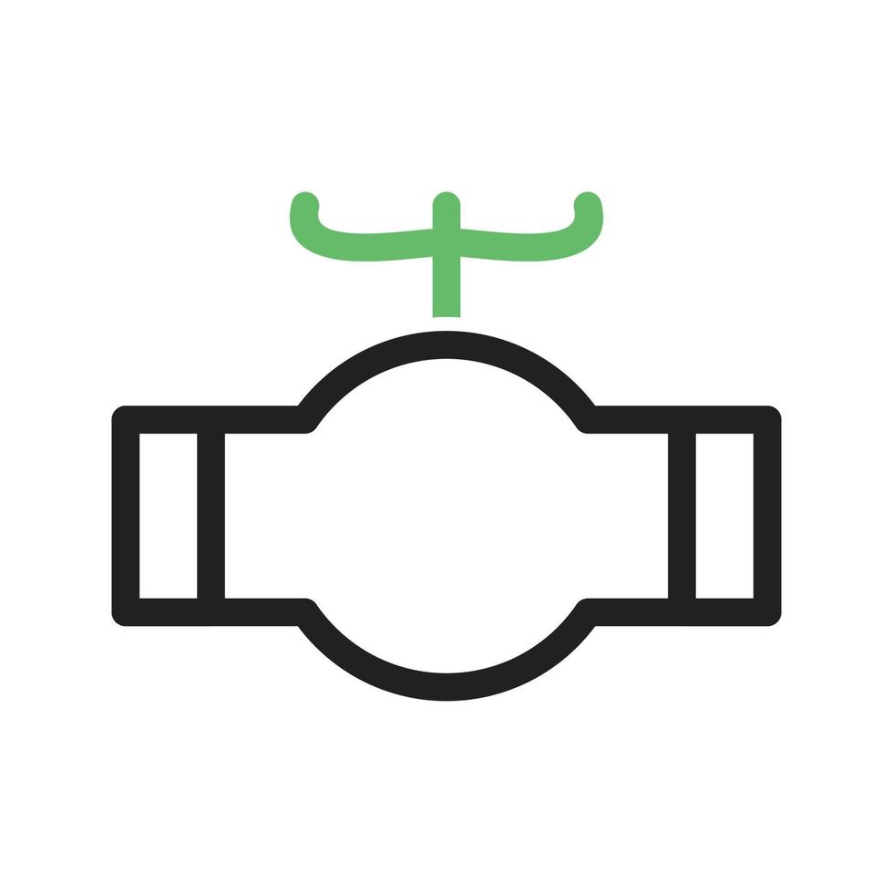 línea de válvula icono verde y negro vector