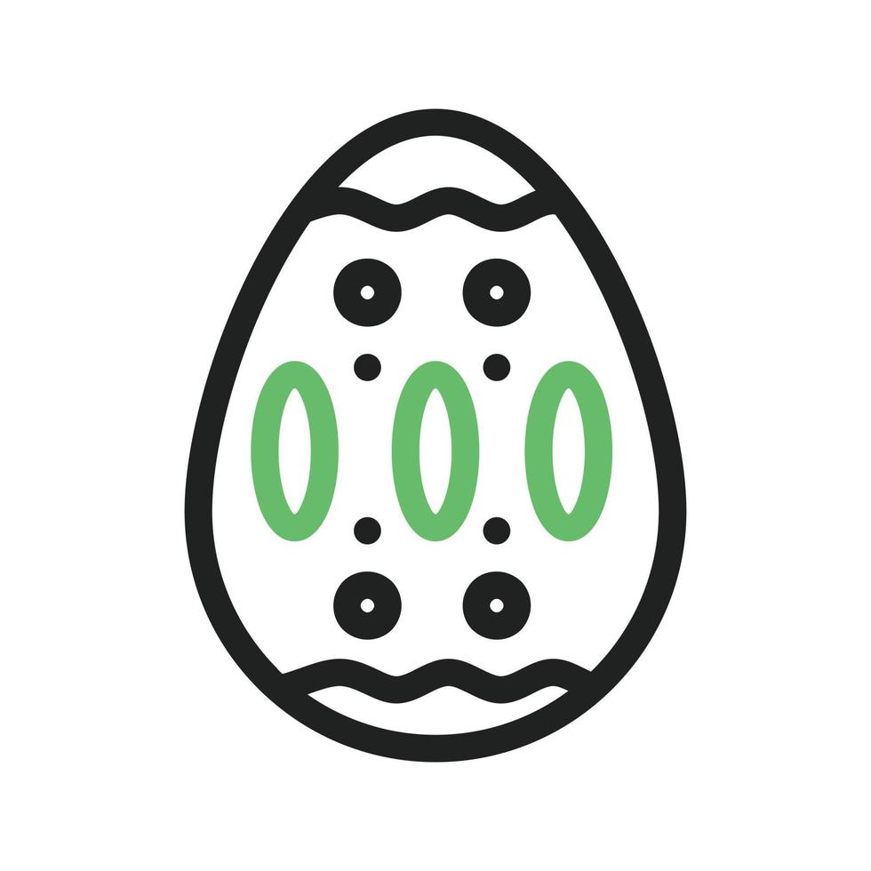 Easter Egg V Line Green and Black Icon vector