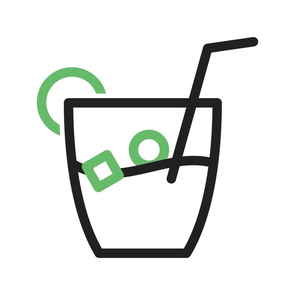 Whiskey Sour Line Green and Black Icon vector