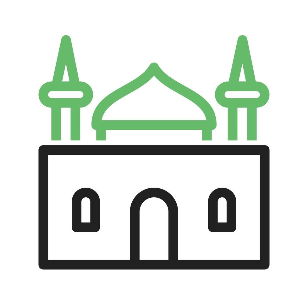 Holy Place Line Green and Black Icon vector