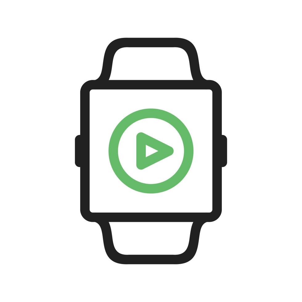 Video App Line Green and Black Icon vector