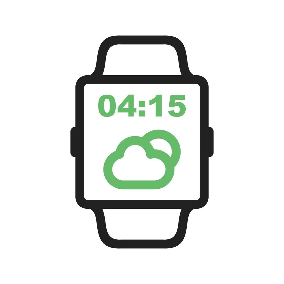 Locked Screen Line Green and Black Icon vector