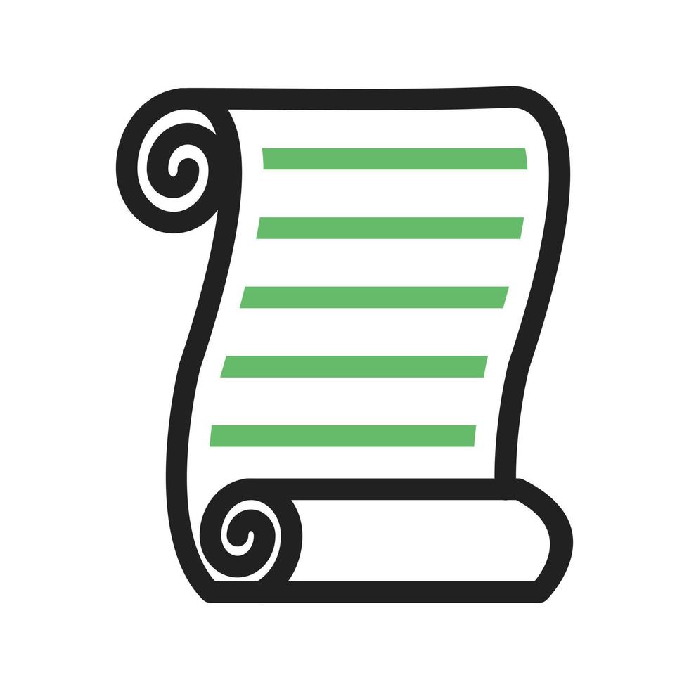 Scroll Line Green and Black Icon vector