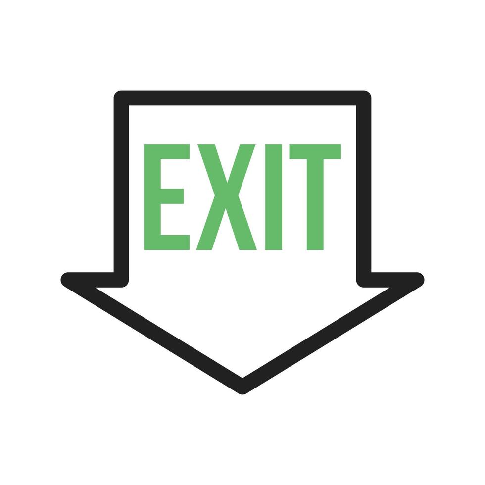 Exit Line Green and Black Icon vector