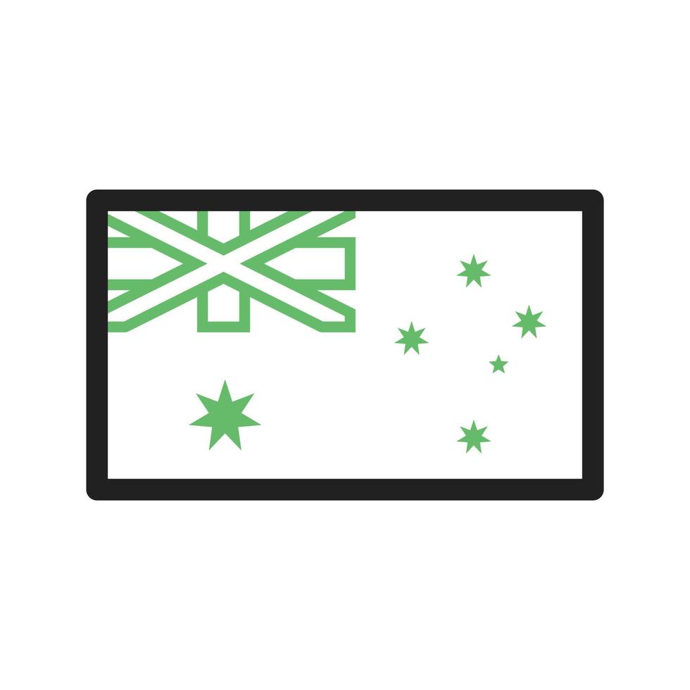 Australia Line Green and Black Icon vector