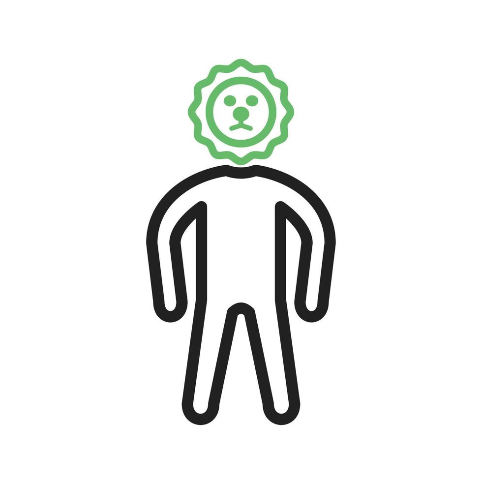 Brave Line Green and Black Icon vector