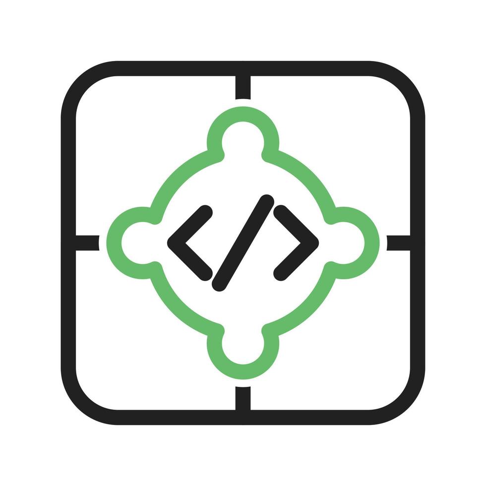 Pattern System Line Green and Black Icon vector