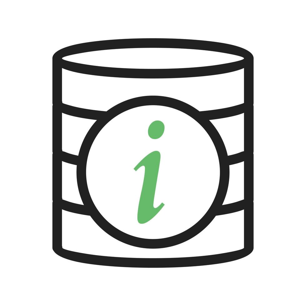 Data Information Line Green and Black Icon vector