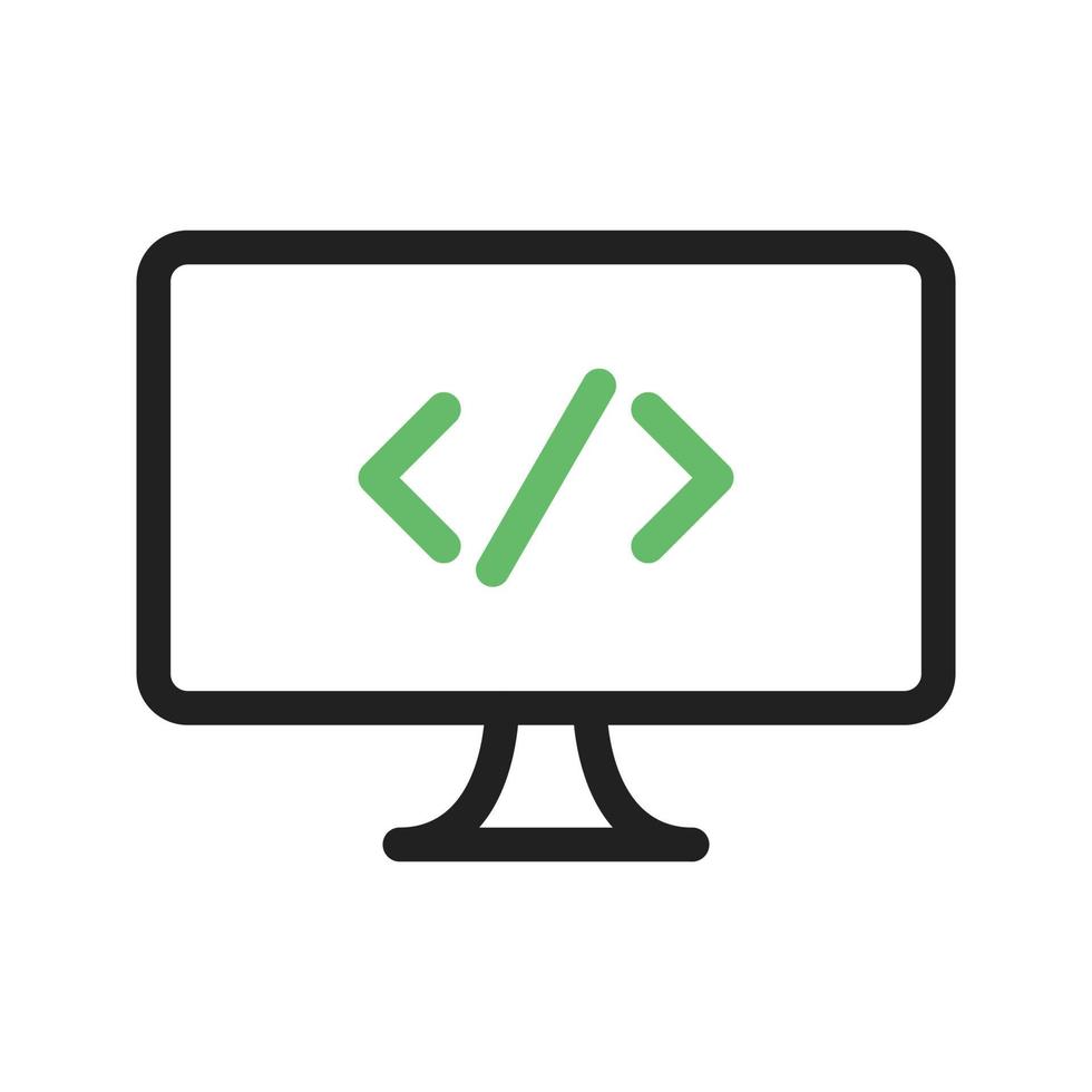 Programming Line Green and Black Icon vector
