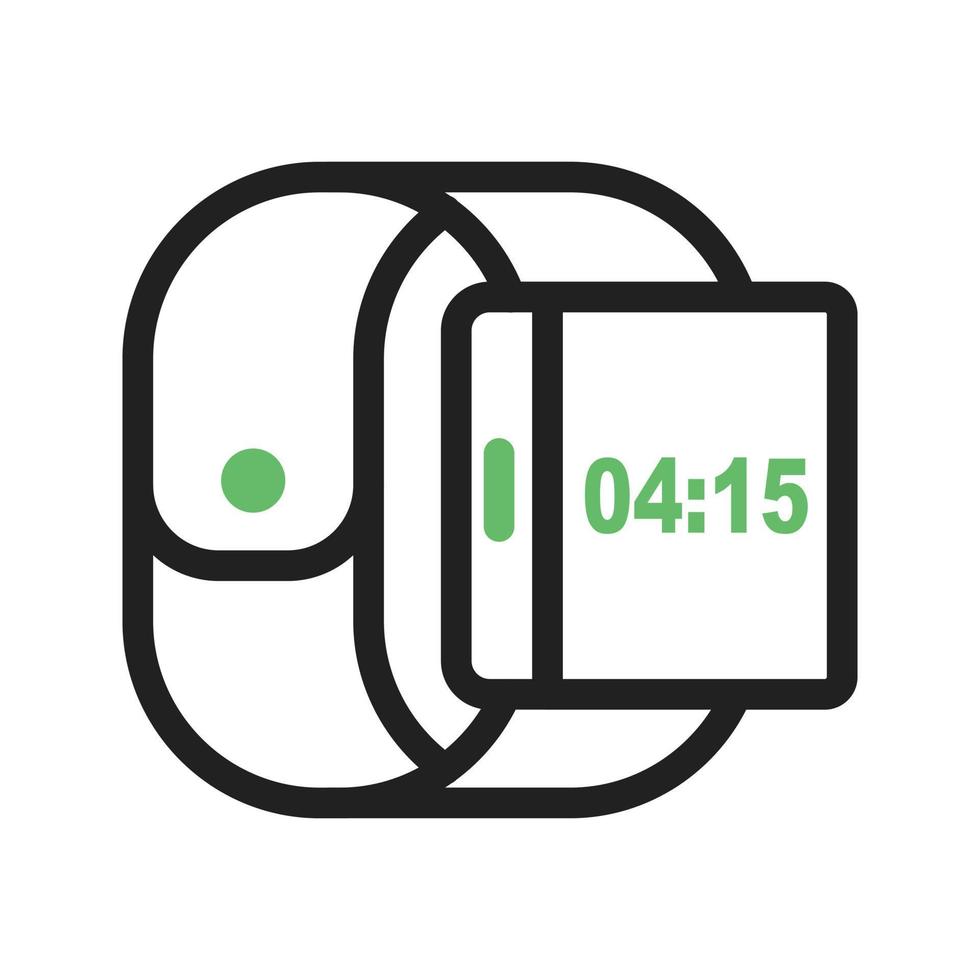Right Side View Line Green and Black Icon vector