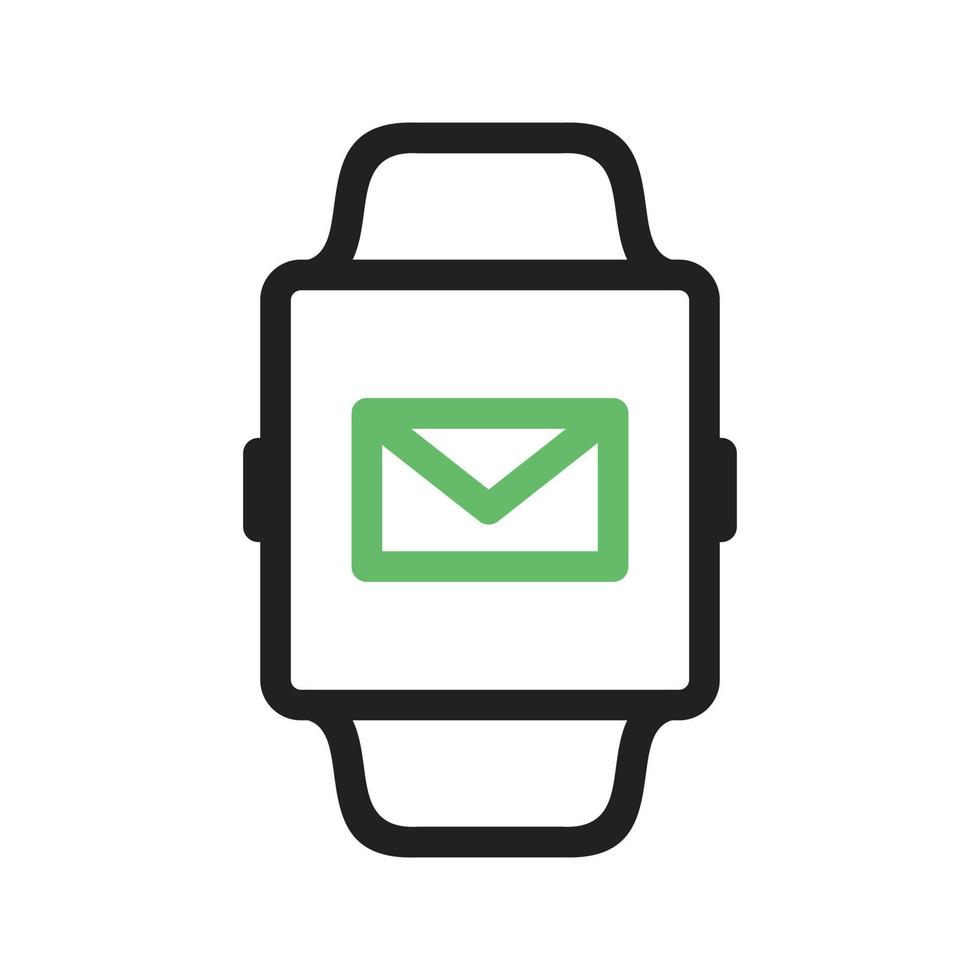 Email App Line Green and Black Icon vector