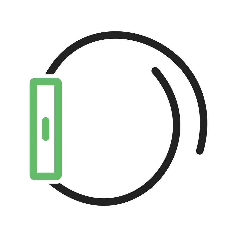 Left Side View Line Green and Black Icon vector