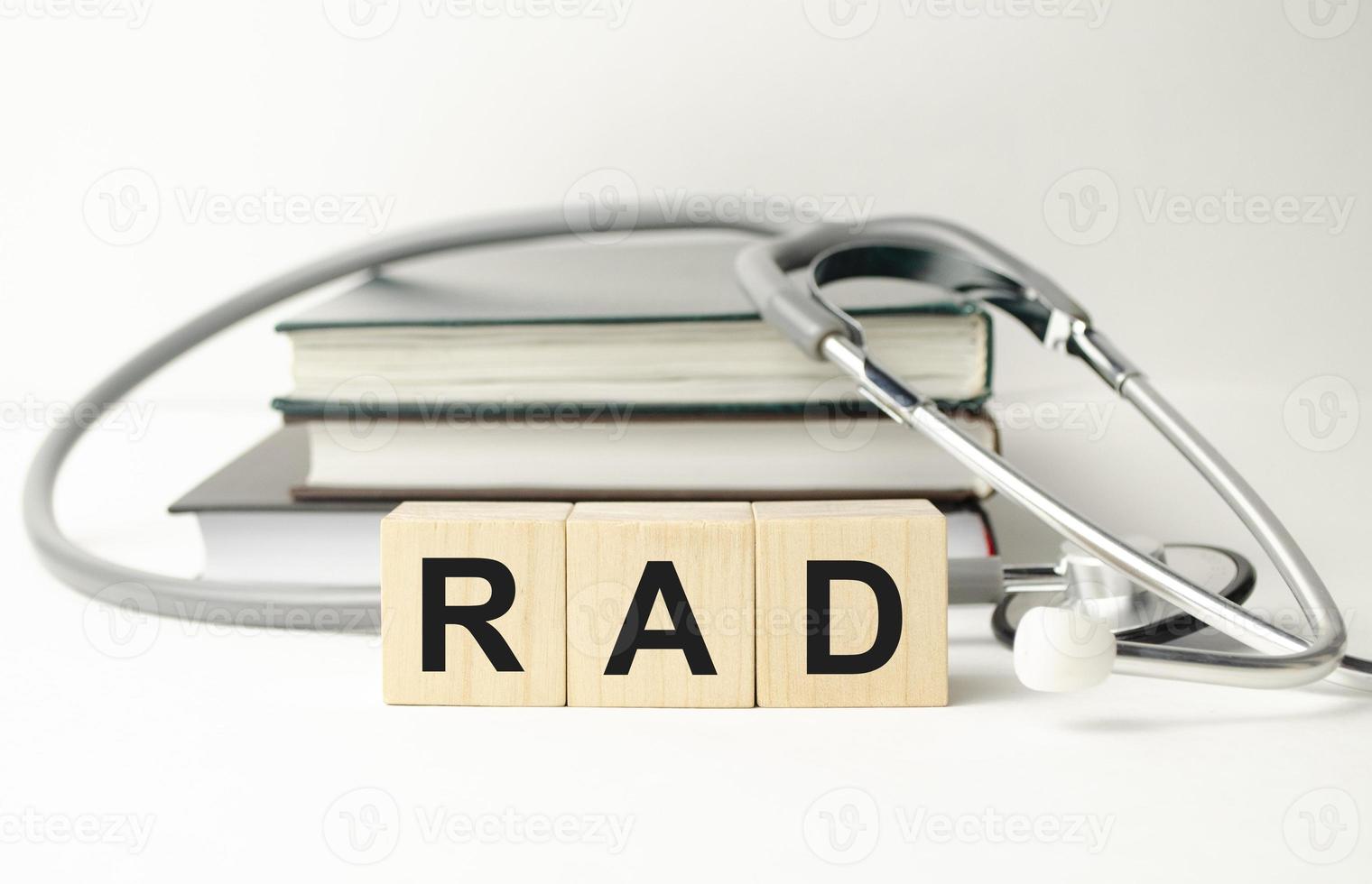 word RAD made with wood building blocks photo