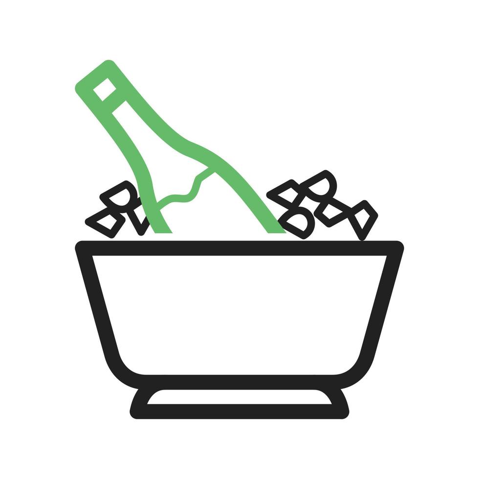 Champagne Bottle Line Green and Black Icon vector