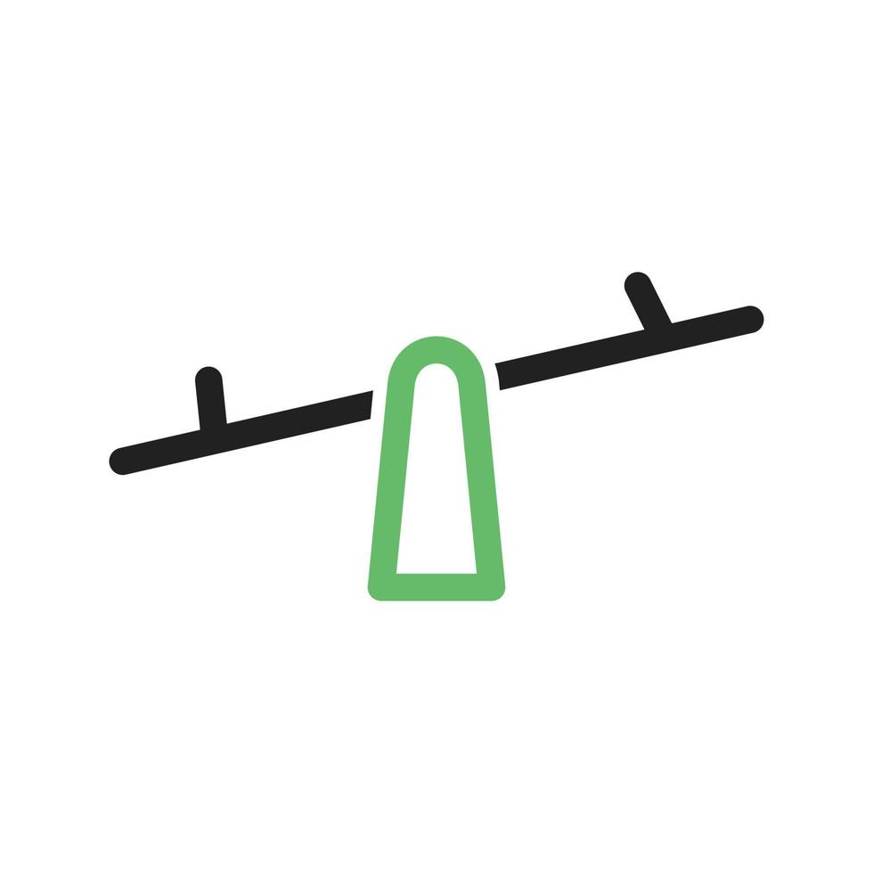 Seesaw Line Green and Black Icon vector