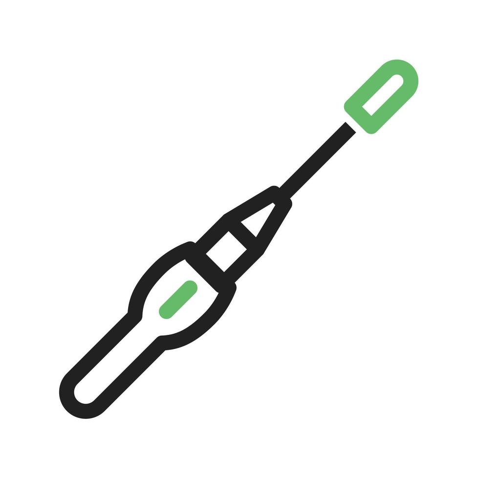 línea de raíz icono verde y negro vector