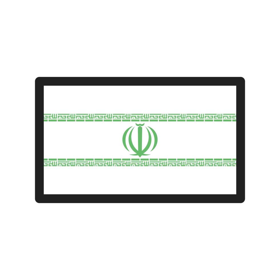 Iran Line Green and Black Icon vector