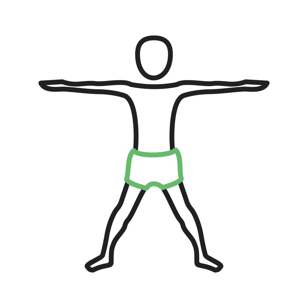 Extended Pose Line Green and Black Icon vector