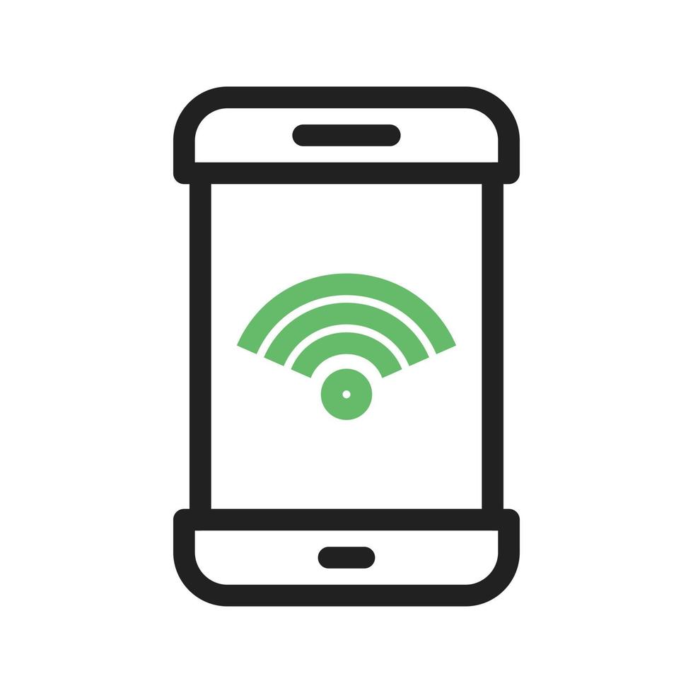 Wifi Connection Line Green and Black Icon vector