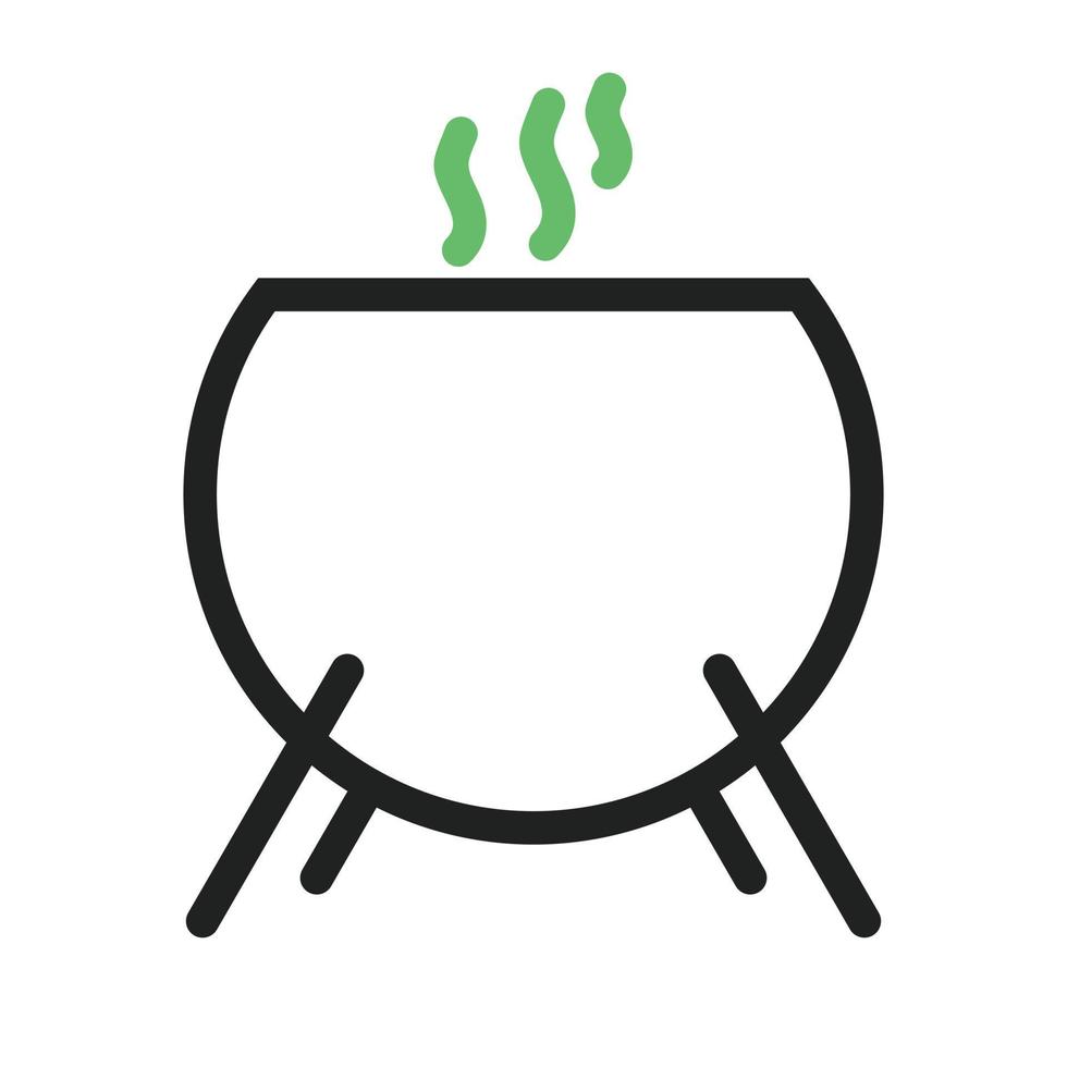 Cauldron Line Green and Black Icon vector