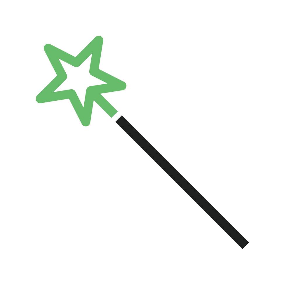 Wizard Line Green and Black Icon vector