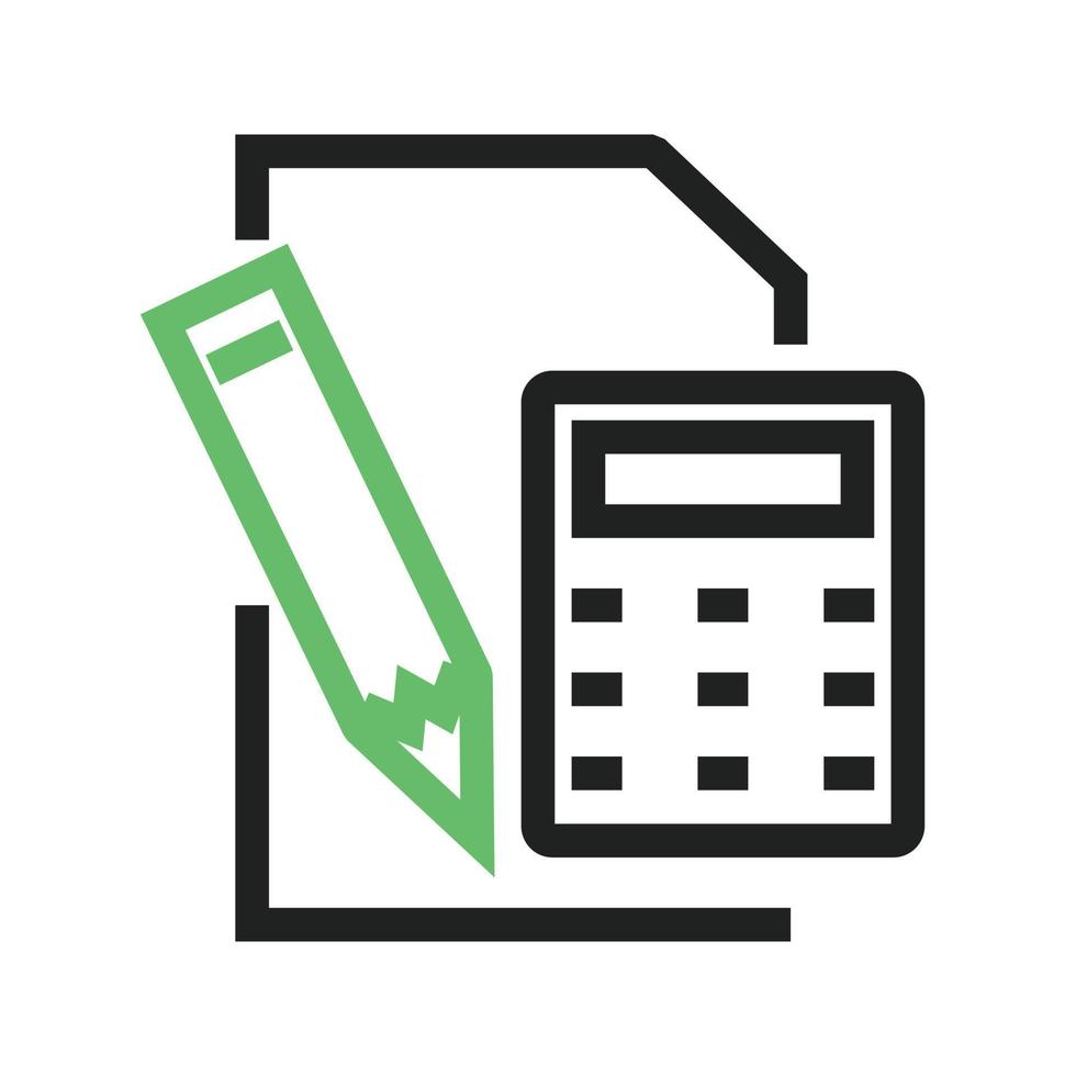 Calculations Line Green and Black Icon vector