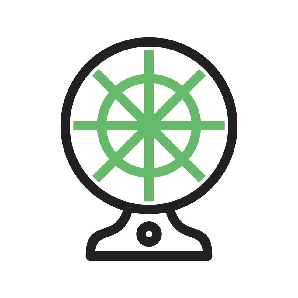 Electric Fan Line Green and Black Icon vector