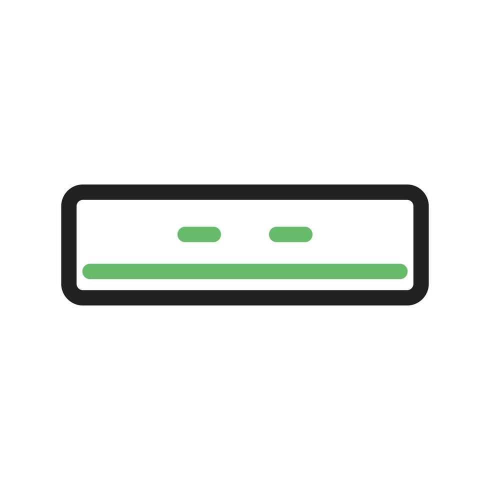 línea de aire acondicionado icono verde y negro vector