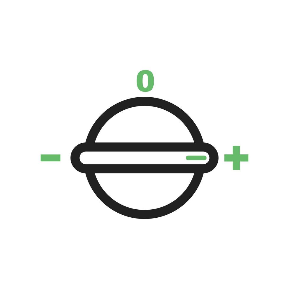 Temperature Knob Line Green and Black Icon vector