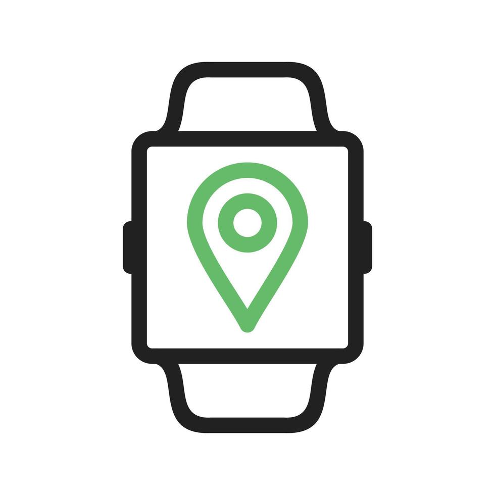 Location App Line Green and Black Icon vector