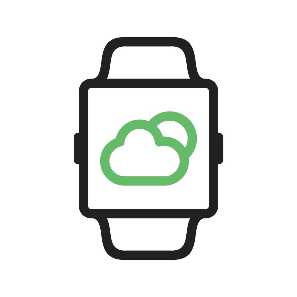 Weather App Line Green and Black Icon vector