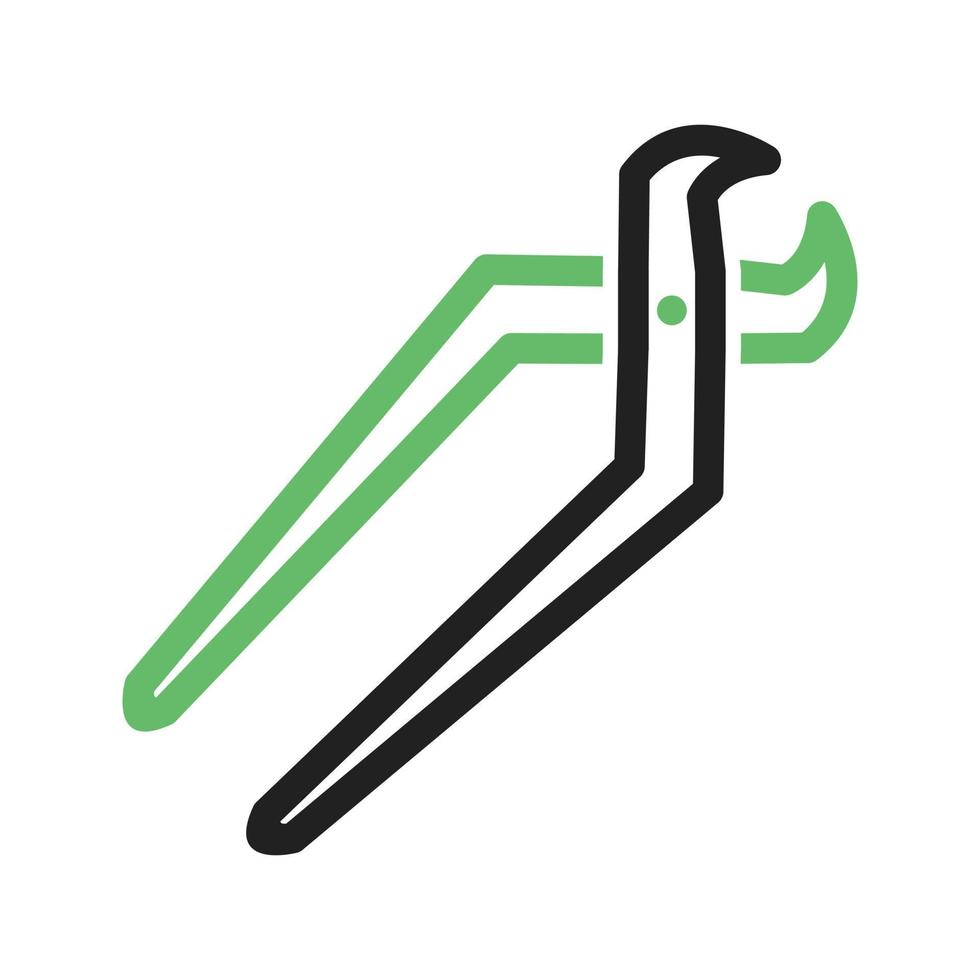 Nippers Line Green and Black Icon vector