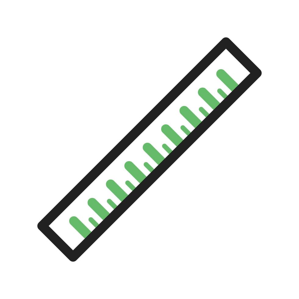 Ruler Line Green and Black Icon vector