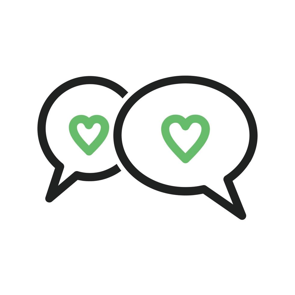 Chat Bubbles Line Green and Black Icon vector