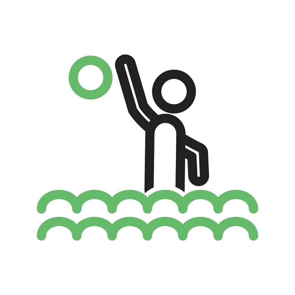 línea de waterpolo icono verde y negro vector