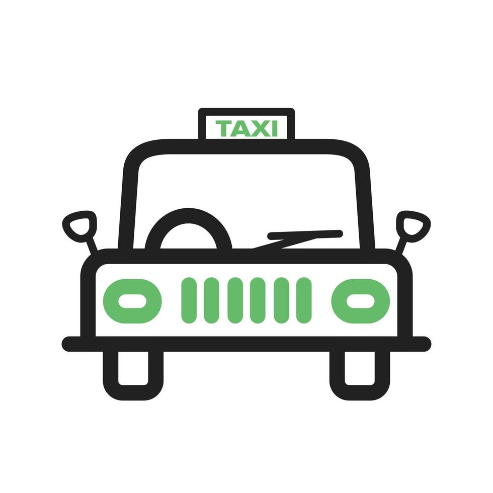 Taxi Line Green and Black Icon vector