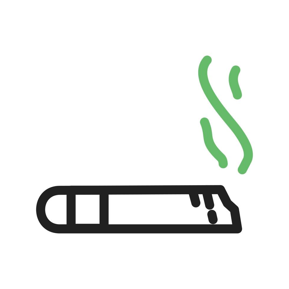 línea de cigarros icono verde y negro vector