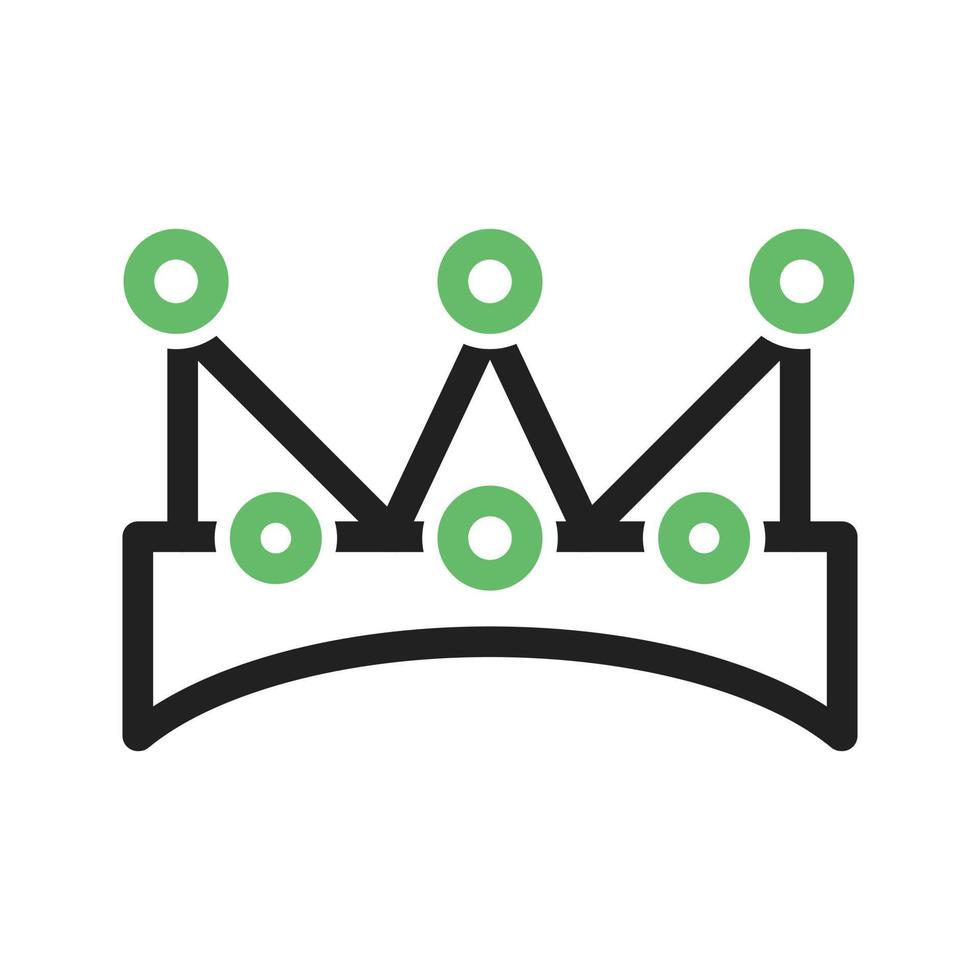 King Crown Line Green and Black Icon vector