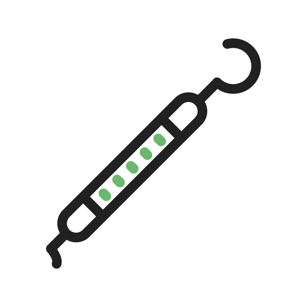 Dental Scaler Line Green and Black Icon vector