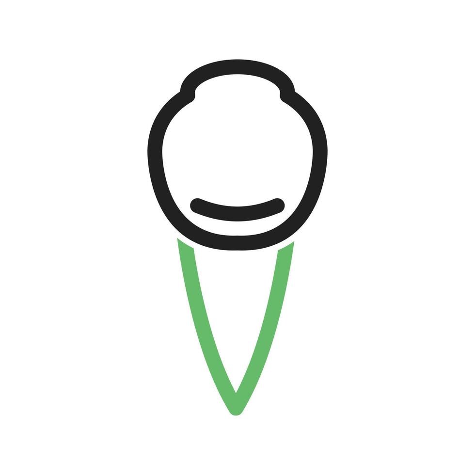 línea premolar icono verde y negro vector