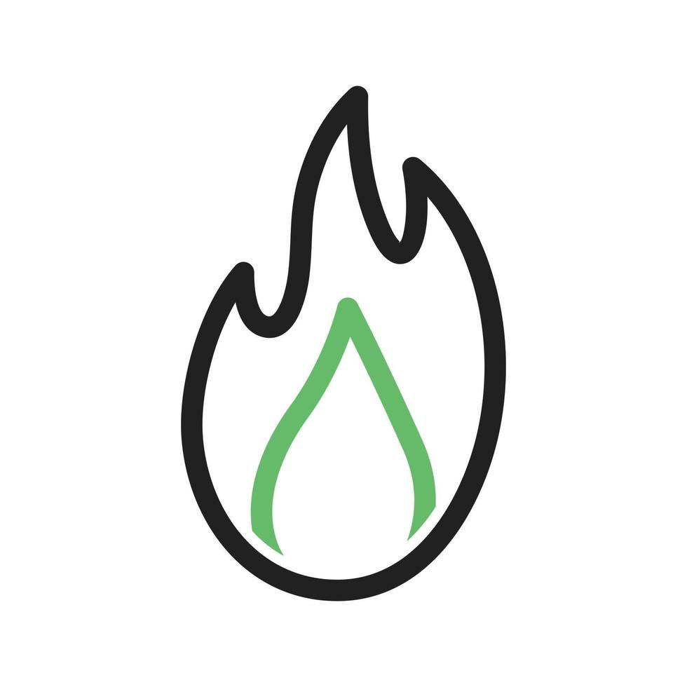 Fire Line Green and Black Icon vector