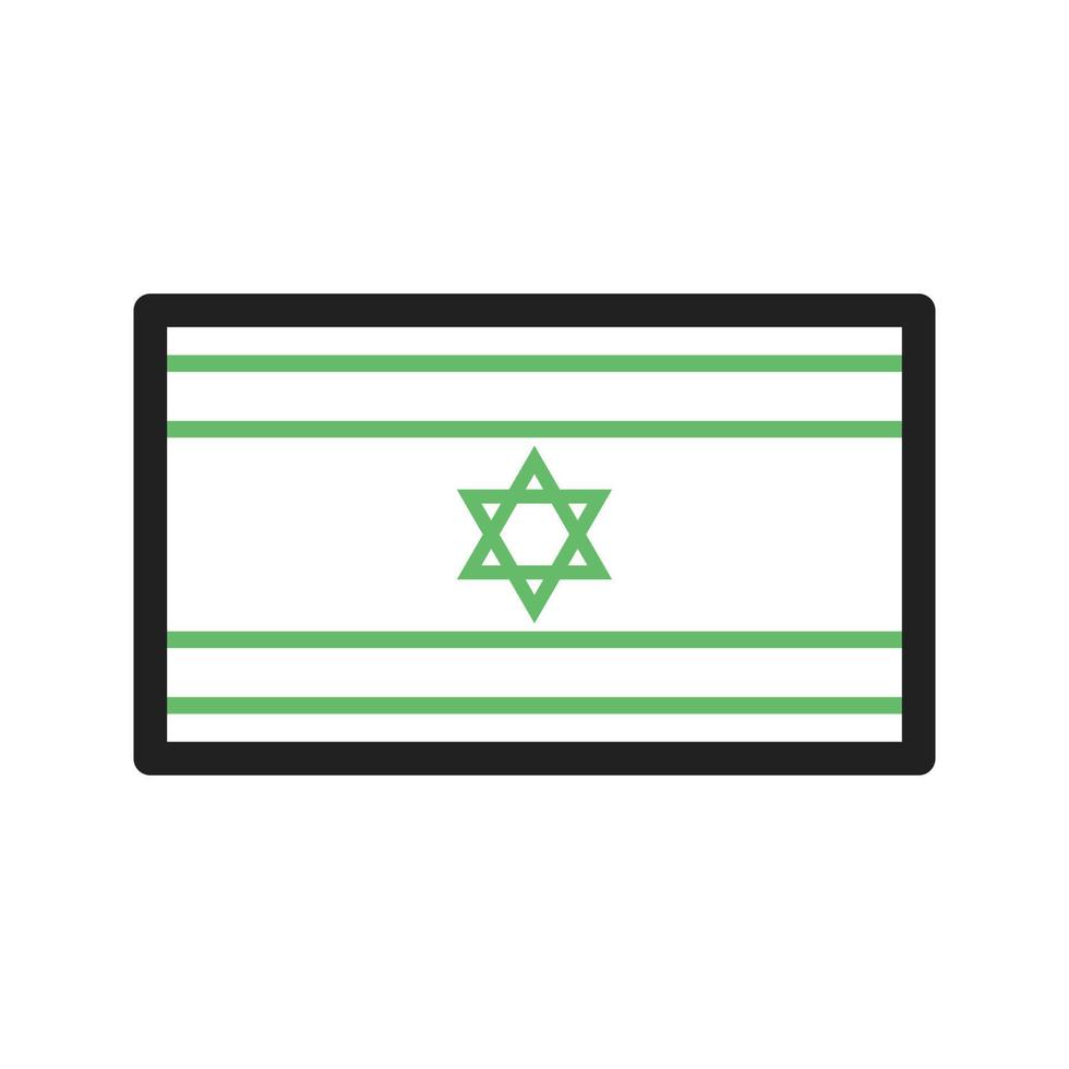 Israel Line Green and Black Icon vector